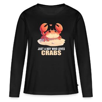 Crabe Crabe - T-shirt manches longues Premium bio Femme - noir - Devant - Julia (174cm)