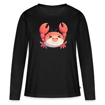 Crabe Crabe - T-shirt manches longues Premium bio Femme - noir - Devant - Julia (174cm)