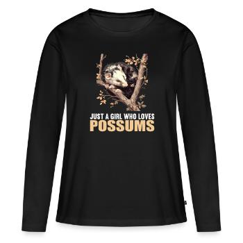 Opossum Opossums - T-shirt manches longues Premium bio Femme - noir - Devant - Julia (174cm)