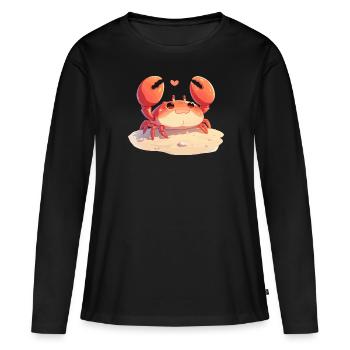 Crabe Crabe - T-shirt manches longues Premium bio Femme - noir - Devant - Julia (174cm)