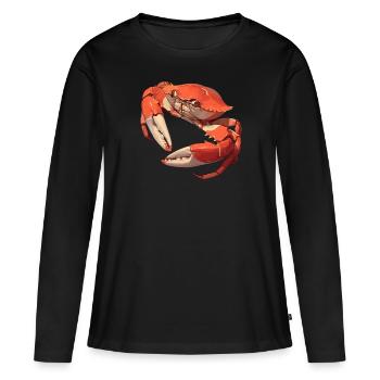 Crabe Crabe - T-shirt manches longues Premium bio Femme - noir - Devant - Julia (174cm)