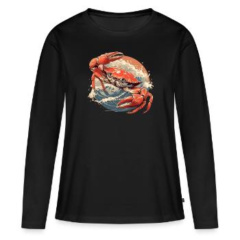 Crabe Crabe - T-shirt manches longues Premium bio Femme - noir - Devant - Julia (174cm)