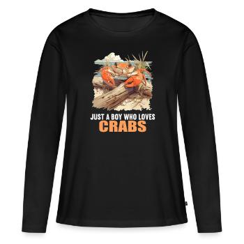 Crabe Crabe - T-shirt manches longues Premium bio Femme - noir - Devant - Julia (174cm)