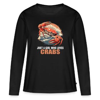 Crabe Crabe - T-shirt manches longues Premium bio Femme - noir - Devant - Julia (174cm)