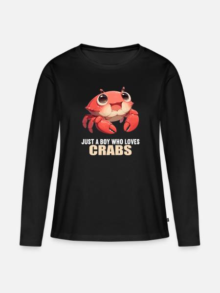 Krabbe Krabben - Frauen Premium Bio Langarmshirt - Schwarz
