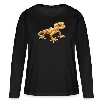 Geckos Geckos - T-shirt manches longues Premium bio Femme - noir - Devant - Julia (174cm)