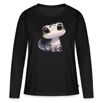 Geckos Geckos - T-shirt manches longues Premium bio Femme - noir - Devant - Julia (174cm)