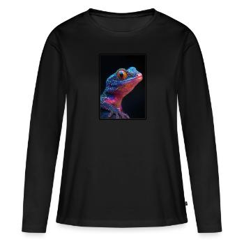 Geckos Geckos - T-shirt manches longues Premium bio Femme - noir - Devant - Julia (174cm)
