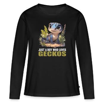 Geckos Geckos - T-shirt manches longues Premium bio Femme - noir - Devant - Julia (174cm)