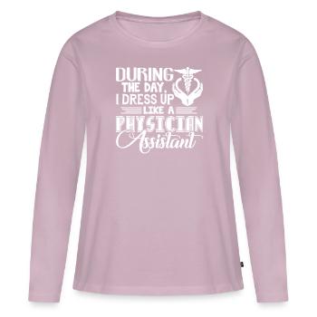 Dress Up Like Physician Assistant - Women's Premium Organic Long Sleeve Shirt - dusky pink - Front - Julia (174cm)