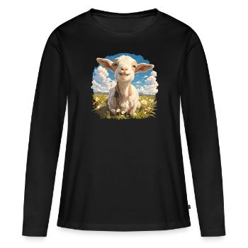 Ziegen Ziege - Frauen Premium Bio Langarmshirt - Schwarz - Vorne - Julia (174cm)