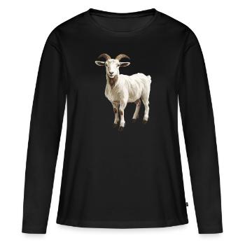 Ziegen Ziege - Frauen Premium Bio Langarmshirt - Schwarz - Vorne - Julia (174cm)