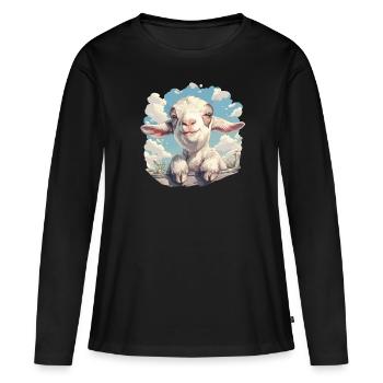 Ziegen Ziege - Frauen Premium Bio Langarmshirt - Schwarz - Vorne - Julia (174cm)