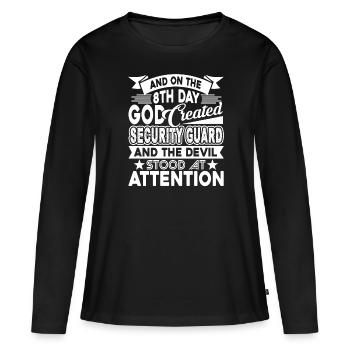 Security Guard God Created Security Guard - Women's Premium Organic Long Sleeve Shirt - black - Front - Julia (174cm)