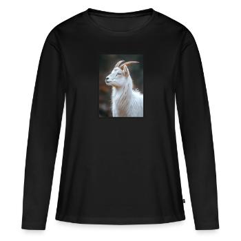 Ziegen Ziege - Frauen Premium Bio Langarmshirt - Schwarz - Vorne - Julia (174cm)
