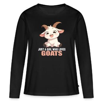 Ziegen Ziege - Frauen Premium Bio Langarmshirt - Schwarz - Vorne - Julia (174cm)