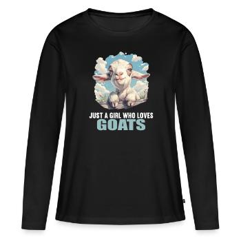 Ziegen Ziege - Frauen Premium Bio Langarmshirt - Schwarz - Vorne - Julia (174cm)