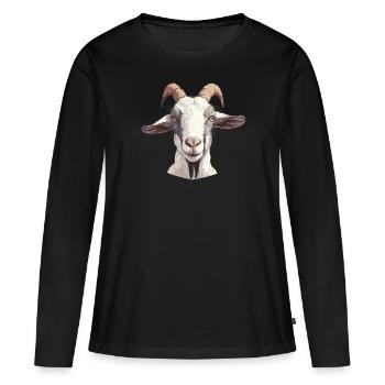 Ziegen Ziege - Frauen Premium Bio Langarmshirt - Schwarz - Vorne - Julia (174cm)
