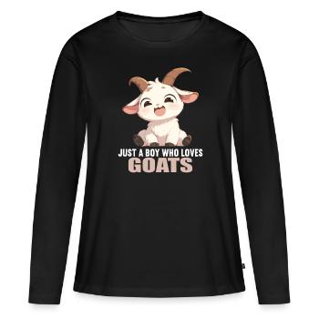 Ziegen Ziege - Frauen Premium Bio Langarmshirt - Schwarz - Vorne - Julia (174cm)