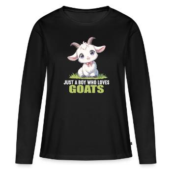 Ziegen Ziege - Frauen Premium Bio Langarmshirt - Schwarz - Vorne - Julia (174cm)