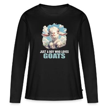 Ziegen Ziege - Frauen Premium Bio Langarmshirt - Schwarz - Vorne - Julia (174cm)