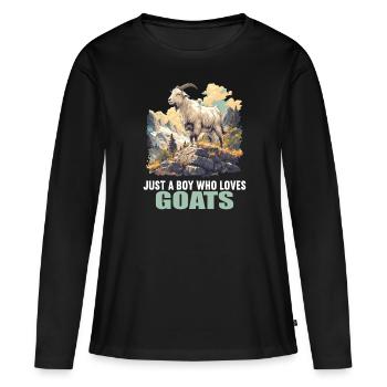 Ziegen Ziege - Frauen Premium Bio Langarmshirt - Schwarz - Vorne - Julia (174cm)