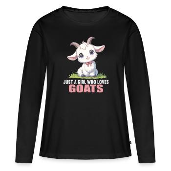 Ziegen Ziege - Frauen Premium Bio Langarmshirt - Schwarz - Vorne - Julia (174cm)
