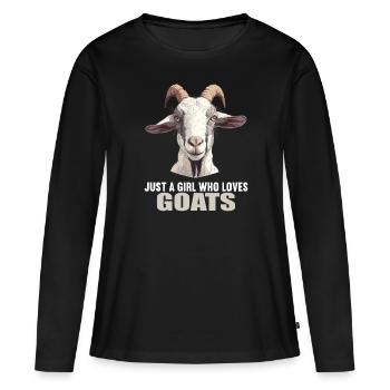 Ziegen Ziege - Frauen Premium Bio Langarmshirt - Schwarz - Vorne - Julia (174cm)