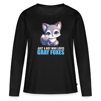Renards gris Renard gris - T-shirt manches longues Premium bio Femme - noir - Devant - Julia (174cm)