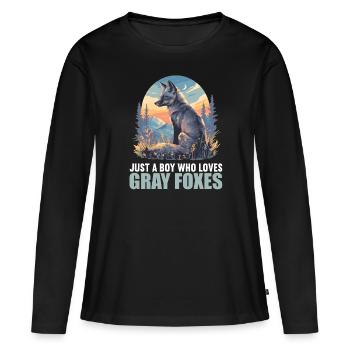 Renards gris Renard gris - T-shirt manches longues Premium bio Femme - noir - Devant - Julia (174cm)