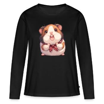 Cobaye - T-shirt manches longues Premium bio Femme - noir - Devant - Julia (174cm)
