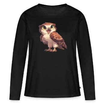 Faucon Faucon - T-shirt manches longues Premium bio Femme - noir - Devant - Julia (174cm)