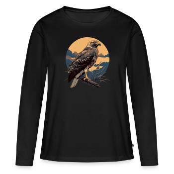 Faucon Faucon - T-shirt manches longues Premium bio Femme - noir - Devant - Julia (174cm)