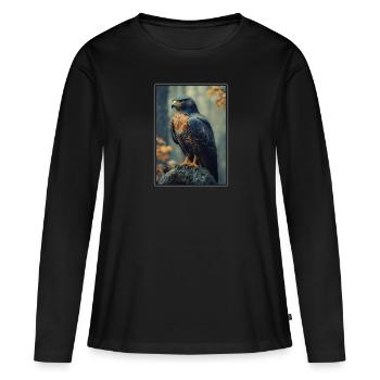 Faucon Faucon - T-shirt manches longues Premium bio Femme - noir - Devant - Julia (174cm)