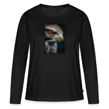 Faucon Faucon - T-shirt manches longues Premium bio Femme - noir - Devant - Julia (174cm)
