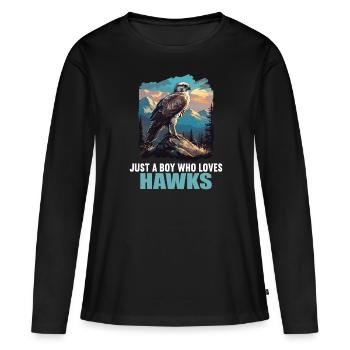 Faucon Faucon - T-shirt manches longues Premium bio Femme - noir - Devant - Julia (174cm)