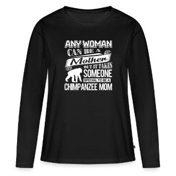 Chimpanzee Proud To Be Chimpanzee Mom - Women's Premium Organic Long Sleeve Shirt - black - Front - Julia (174cm)