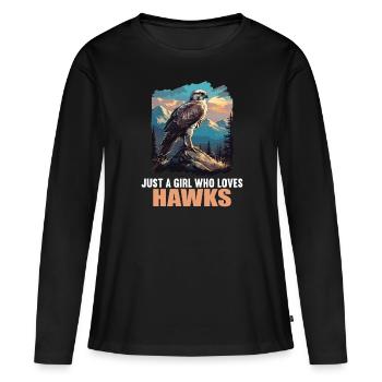 Faucon Faucon - T-shirt manches longues Premium bio Femme - noir - Devant - Julia (174cm)