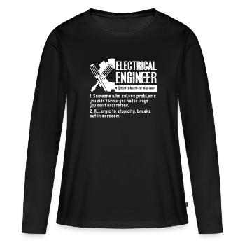 Electrical Engineer Definition - Women's Premium Organic Long Sleeve Shirt - black - Front - Julia (174cm)