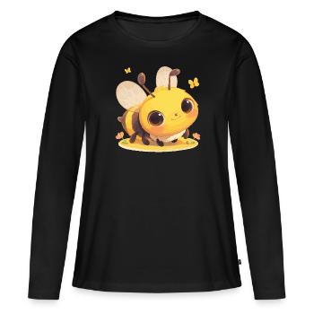 Bienen Biene - Frauen Premium Bio Langarmshirt - Schwarz - Vorne - Julia (174cm)