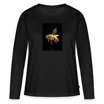 Bienen Biene - Frauen Premium Bio Langarmshirt - Schwarz - Vorne - Julia (174cm)