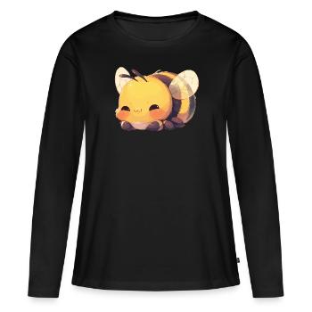 Bienen Biene - Frauen Premium Bio Langarmshirt - Schwarz - Vorne - Julia (174cm)