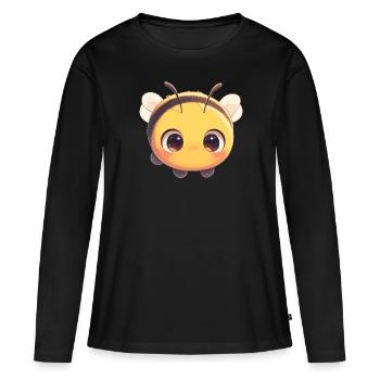 Bienen Biene - Frauen Premium Bio Langarmshirt - Schwarz - Vorne - Julia (174cm)