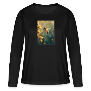 Bienen Biene - Frauen Premium Bio Langarmshirt - Schwarz - Vorne - Julia (174cm)