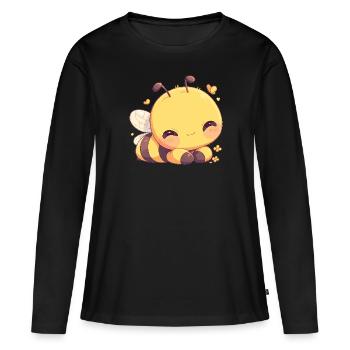 Bienen Biene - Frauen Premium Bio Langarmshirt - Schwarz - Vorne - Julia (174cm)