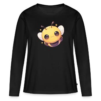 Bienen Biene - Frauen Premium Bio Langarmshirt - Schwarz - Vorne - Julia (174cm)