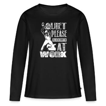 Quiet Please Blacksmith At Work - Women's Premium Organic Long Sleeve Shirt - black - Front - Julia (174cm)