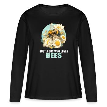 Bienen Biene - Frauen Premium Bio Langarmshirt - Schwarz - Vorne - Julia (174cm)