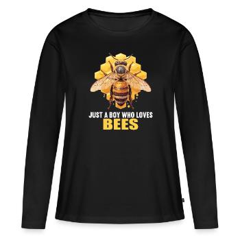 Bienen Biene - Frauen Premium Bio Langarmshirt - Schwarz - Vorne - Julia (174cm)