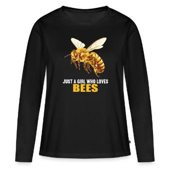 Bienen Biene - Frauen Premium Bio Langarmshirt - Schwarz - Vorne - Julia (174cm)